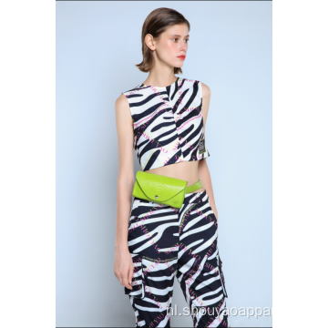 DAMES ZEBRA GEWASSEN JOGGERS